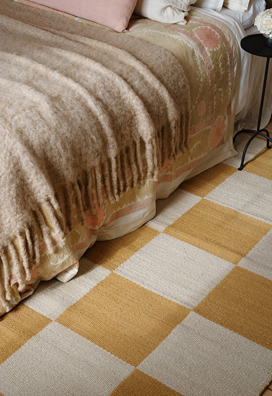 Chunky Mohair Pläd Oatmeal