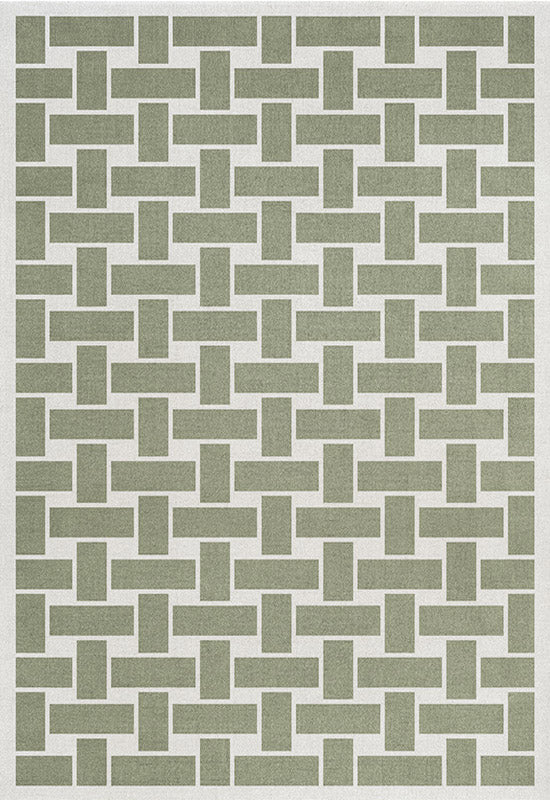 60S Geo Basket Weave Olive Sample