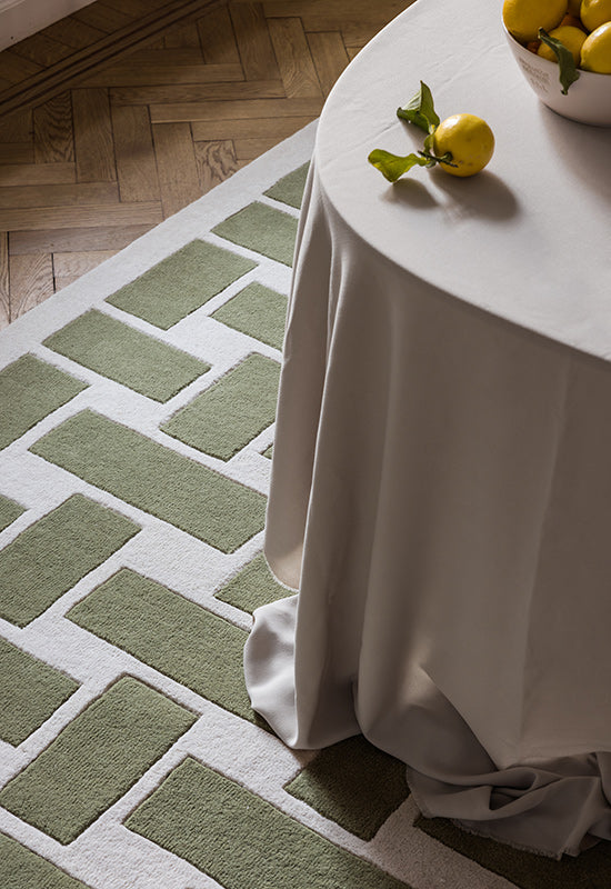 60S Geo Basket Weave Olive