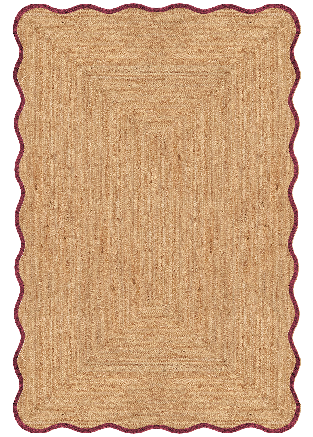 Scallop Jute Burgundy Sample