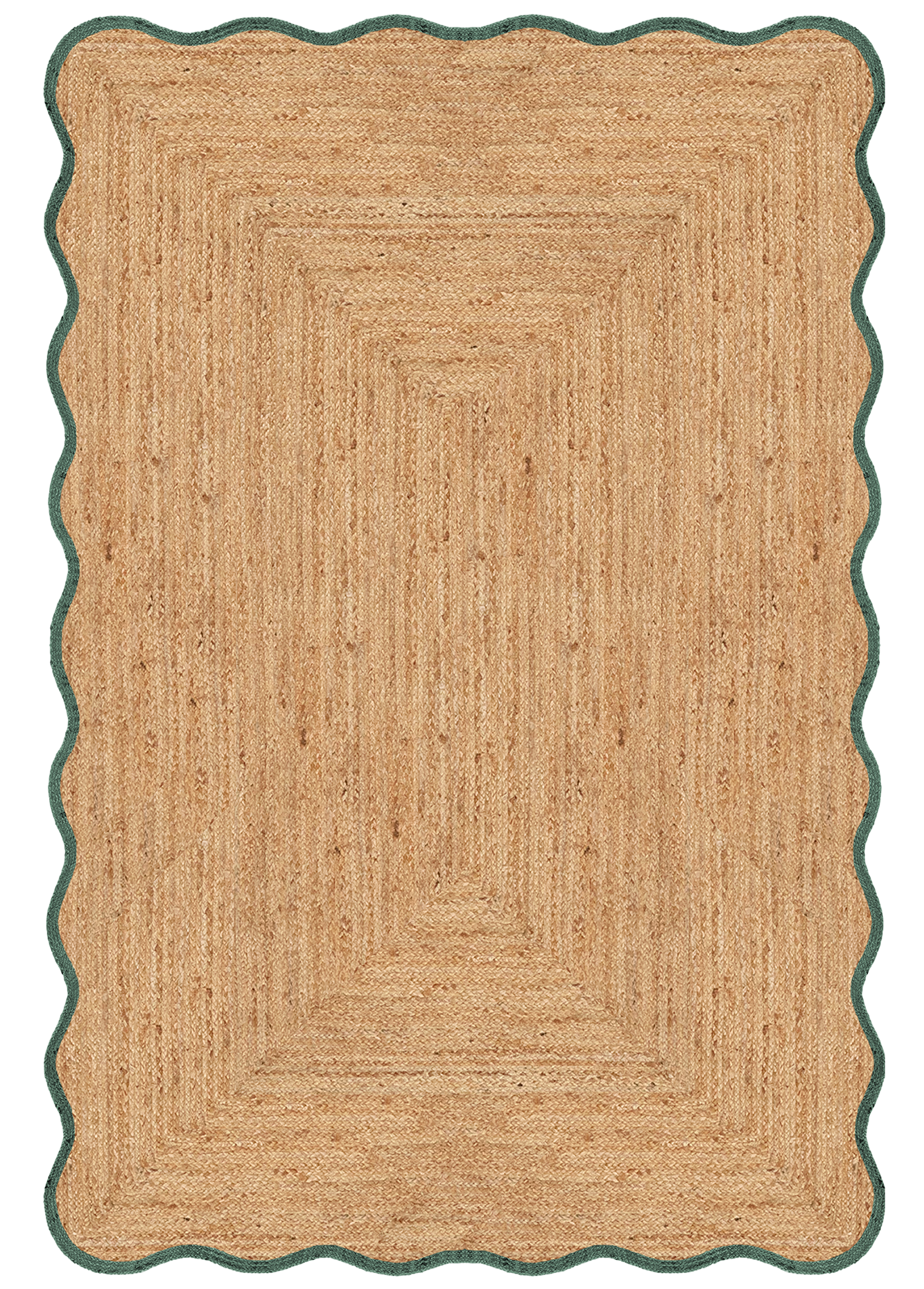 Scallop Jute Dark Green Sample