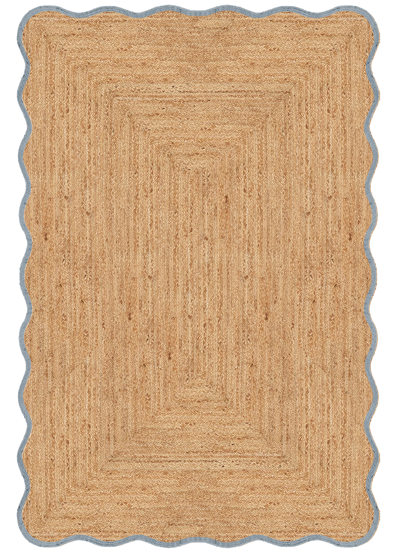 Scallop Jute Misty Blue Sample