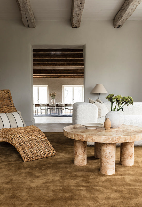 Round Coffee Table Burl Wood